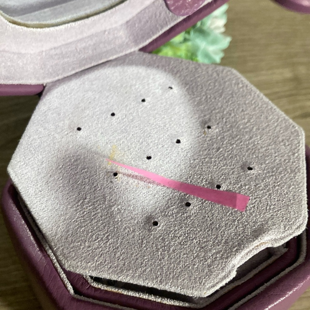 Guang Tong leather jewelry box Purple Hexagonal New no box - Picture 8 of 16
